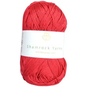 Snabb leverans Shamrock Yarns Mercerised Cotton 21 Vinröd
