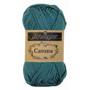 risnedsättning Scheepjes Catona Garn Unicolor 391 Deep Ocean Green