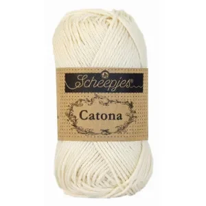 Nedsatt pris Scheepjes Catona Garn Unicolor 130 Old Lace