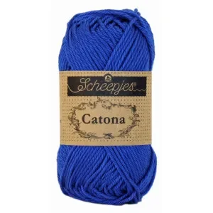 Scheepjes Catona Garn Unicolor 201 Electric Blue Sista chansen