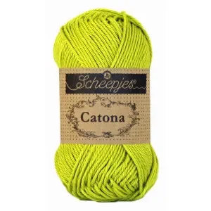 Scheepjes Catona Garn Unicolor 245 Green Yellow Beställ idag