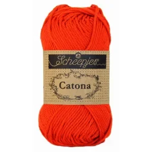 Beställ idag Scheepjes Catona Garn Unicolor 390 Poppy Rose