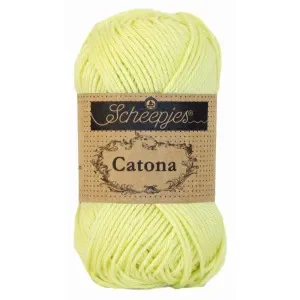 Scheepjes Catona Garn Unicolor 100 Lemon Chiffon Extra rabatt
