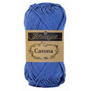 Billig Scheepjes Catona Garn Unicolor 261 Capri Blue