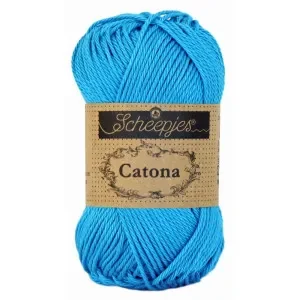 Populärt val Scheepjes Catona Garn Unicolor 146 Vivid Blue
