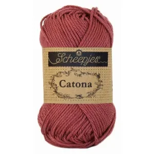 Scheepjes Catona Garn Unicolor 396 Rose Wine Sista chansen