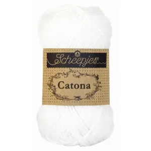 Scheepjes Catona Garn Unicolor 106 Snow White Nyhet