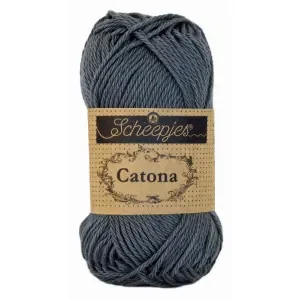 Populär Scheepjes Catona Garn Unicolor 393 Charcoel