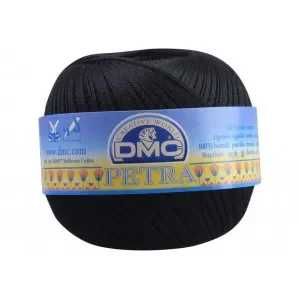 Begränsad tid DMC Petra nr. 8 Virkgarn Unicolor 5310 Svart