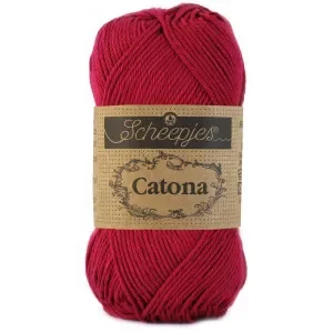 Scheepjes Catona Garn Unicolor 517 Ruby Lågt pris