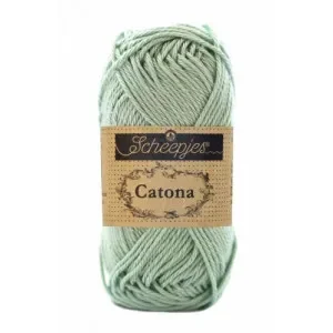 Scheepjes Catona Garn Unicolor 402 Silver Green Kampanjpris