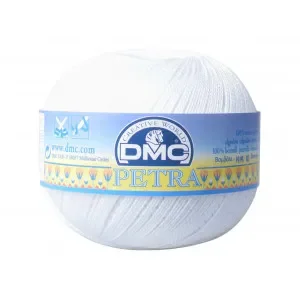 Premium DMC Petra nr. 5 Virkgarn Unicolor B5200 Vit