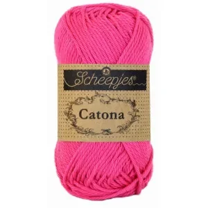 Nedsatt pris Scheepjes Catona Garn Unicolor 114 Shocking Pink