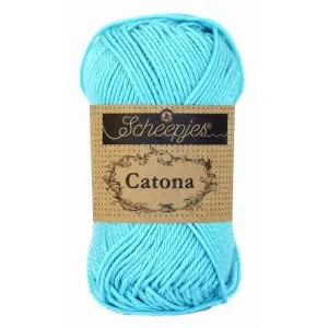 Nyhet Scheepjes Catona Garn Unicolor 397 Cyan