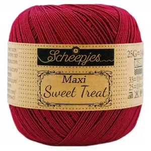 Populär Scheepjes Maxi Sweet Treat Garn Unicolor 517 Ruby