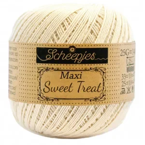 Kampanjpris Scheepjes Maxi Sweet Treat Garn Unicolor 130 Old Lace