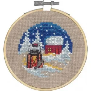Permin Broderikit Huset i skogen Ø10cm Trygg betalning