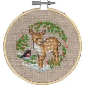 Endast denna vecka Permin Broderikit Bambi Ø10cm