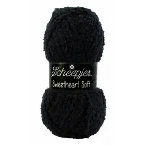I lager Scheepjes Sweetheart Soft Garn Unicolor 4 Svart