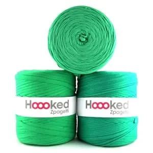 Snabb leverans Hoooked Zpagetti Trikågarn Unicolor 11 Gröna Nyanser 1 st.