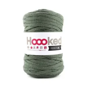 Hoooked Ribbon XL Trikågarn Unicolor SP6 Armygrön Begränsad tid