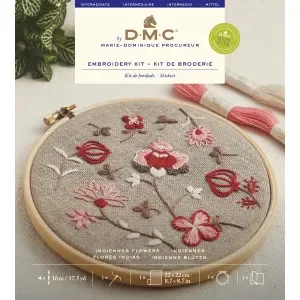 Premium DMC Eco Vita Broderikit – Indiska blommor