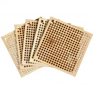 Rabatter Infinity Hearts Broderi/Korsstygn Träplatta/Nyckelring Fyrkant 6x6 cm – 5 st
