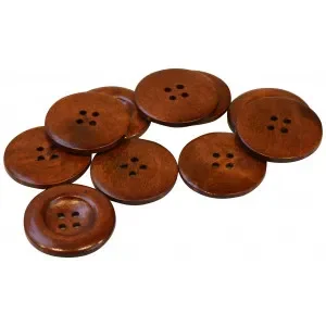 Kundfavorit Infinity Hearts Träknapp Mörkbrun 35mm – 10 st.