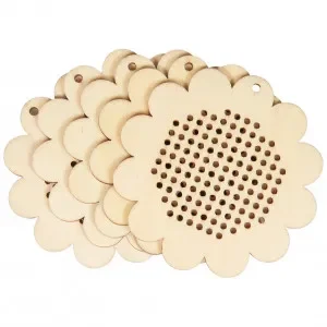Infinity Hearts Broderi/Korsstygn Träplatta/Nyckelring Blomma 8x8cm – 5 st Bästa pris