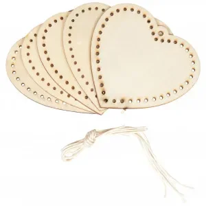 Infinity Hearts Broderi/Korsstygn Träplatta/Nyckelring Hjärta 7,5x8cm – 5 st. Säker betalning