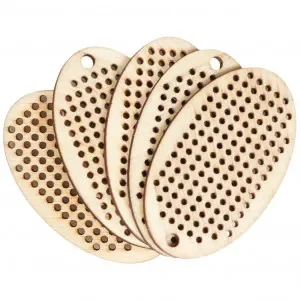 Sänkt pris Infinity Hearts Broderi/Korsstygn Träplatta/Nyckelring Oval 5x3cm – 5 st.