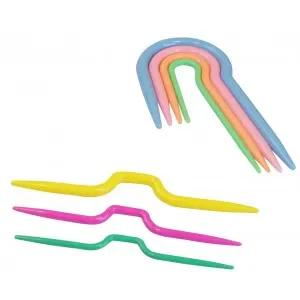 Premium Infinity Hearts Flätstickor / Hjälpstickor Plast 3-6mm Ass. färger – 7 st.