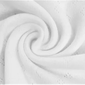 Pointelle Bomullsjersey Tyg 050 Vit – 50cm Billig