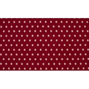 risnedsättning Minimals Bomullspoplin Tyg Print 118 Star Bordo 145cm – 50cm