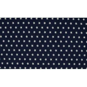 Minimals Bomullspoplin Tyg Print 108 Star Navy 145cm – 50cm Erbjudandepris