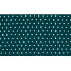 Minimals Bomullspoplin Tyg Print 106 Star Petrol 145cm – 50cm Säker betalning