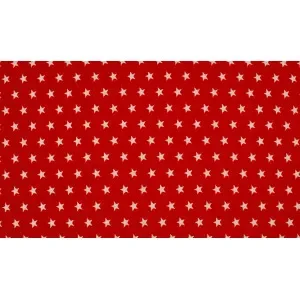 Erbjudande Minimals Bomullspoplin Tyg Print 115 Star Red 145cm – 50cm
