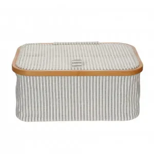 Prym Sybox/Vikkorg Canvas/Bambu Grå Randig 38x26x16cm Begränsat antal
