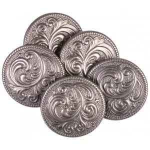 Fynd Knapp Tenn Blad Antik Silver 20,5mm med öga – 5 st