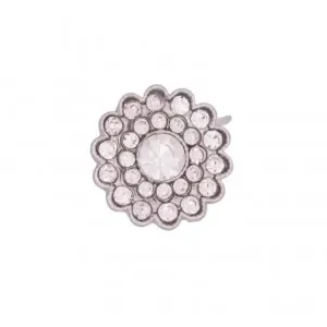 Blingknapp Kristall med Ãga Silver 15mm – 1 st. Rabatter