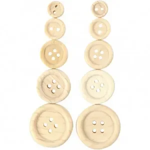 Assorterade Knappar Trä 8-23 mm – 440 st. Kampanjpris