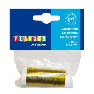 Premium Playbox Metalltråd/Metallwire Guld 0,3mm 80m
