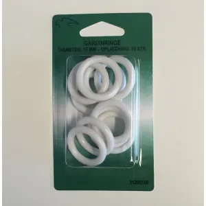 Trygg betalning Gardinringar Plast Vit 19 mm – 10 st.