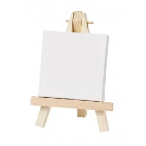 Mini Staffli Trä med Vit Canvas 12,5x9cm Sista chansen