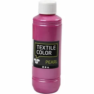 Outlet Textilfärg, pärlemor, cyklamen, 250 ml/ 1 flaska