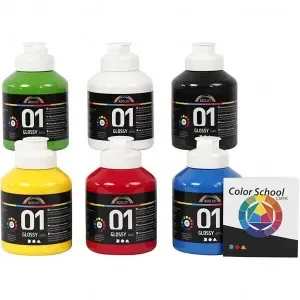 A-color akrylfärg, 6 ass färger, 01 Blank 500 ml – 6 st. Populärt val