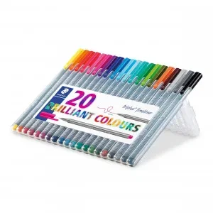 I lager Staedtler Triplus Fineliner Vässare/Tusch Ass. färger 0,3mm – 20 st.