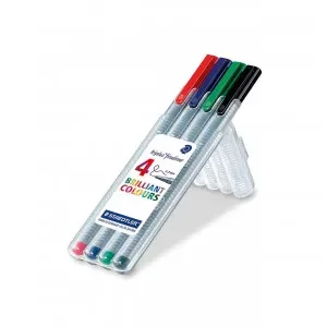 Staedtler Triplus Fineliner Vässare/Tusch Ass. färger 0,3mm – 4 st. Kampanj