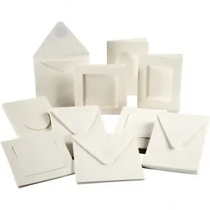 Säker betalning Passepartoutkort, stl. 12,5x12,5 cm, stl. 10,5x15 cm, off-white, 50 set