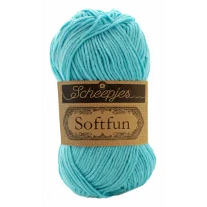 Scheepjes Softfun Garn Unicolor 2603 Ljus Turkos Utförsäljning
